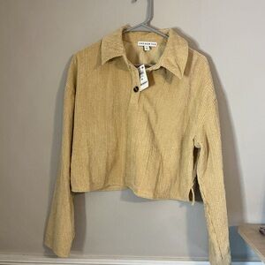 NWT And Now This Corduroy Cropped Pullover Top | Size M | light academia